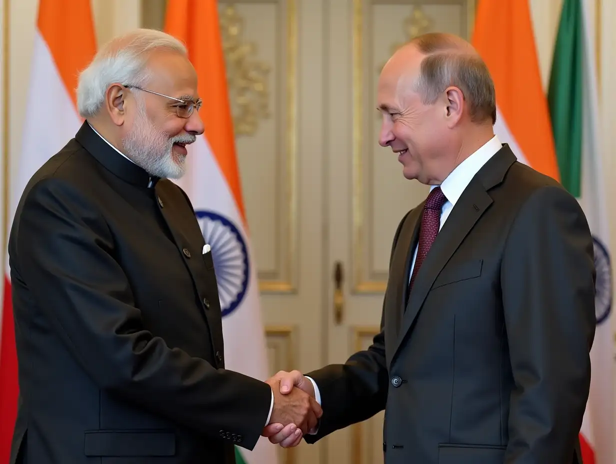 Narendra Modi handshake with putin