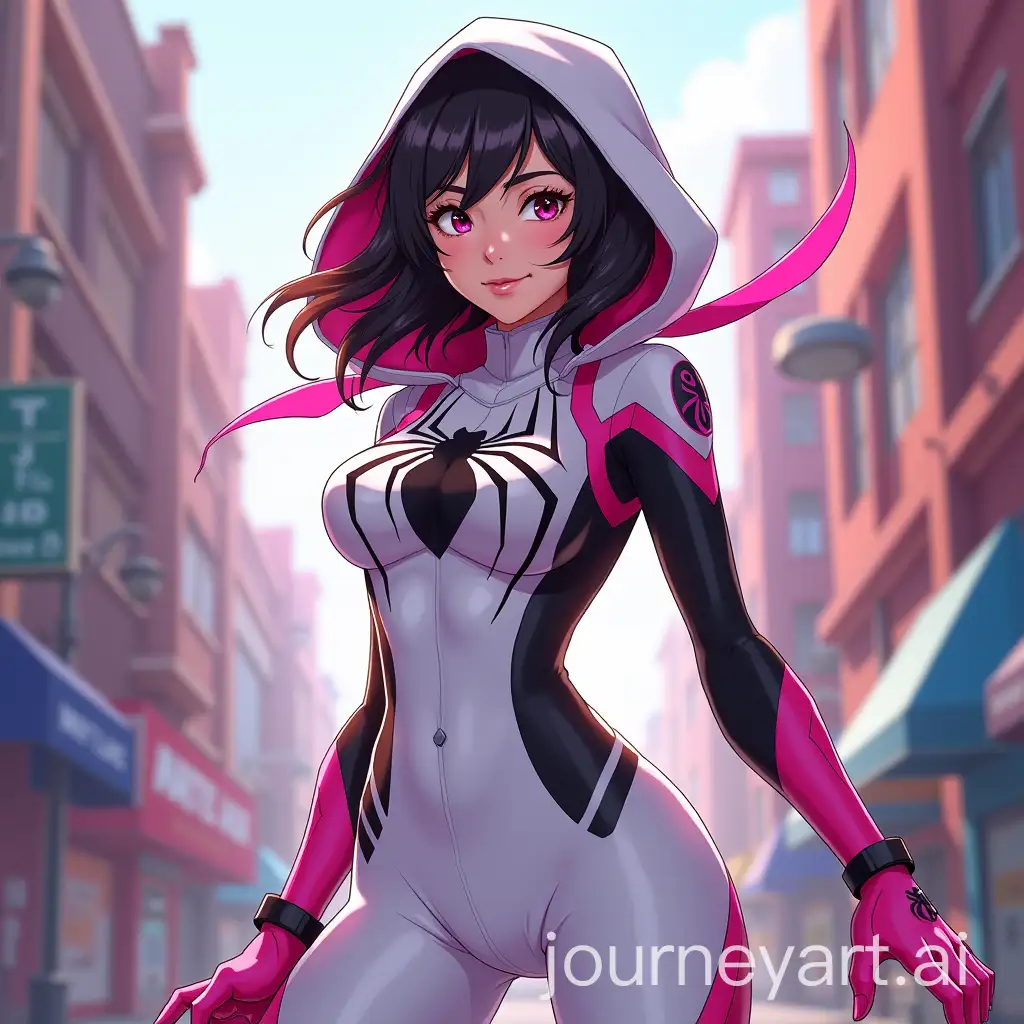 Dynamic-Anime-Portrait-of-a-Woman-in-SpiderGwen-Costume