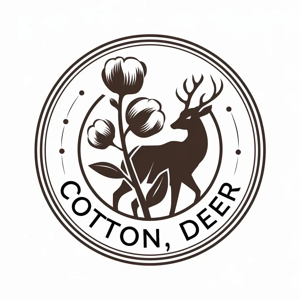 LOGO Design for Cotton Deer Elegant Cotton and Deer Symbol for Retail Industry