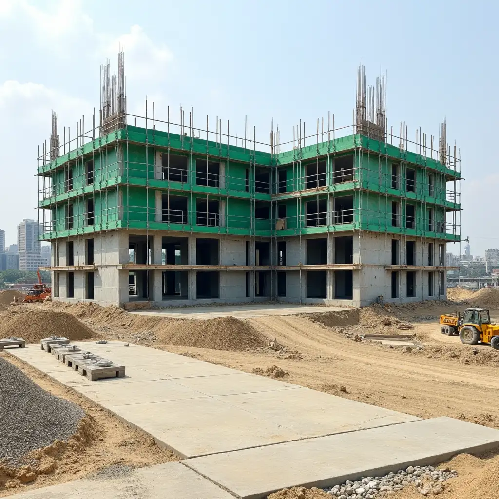 Construction-Site-with-Scaffolding-Machinery-and-Earthworks-in-Urban-Setting