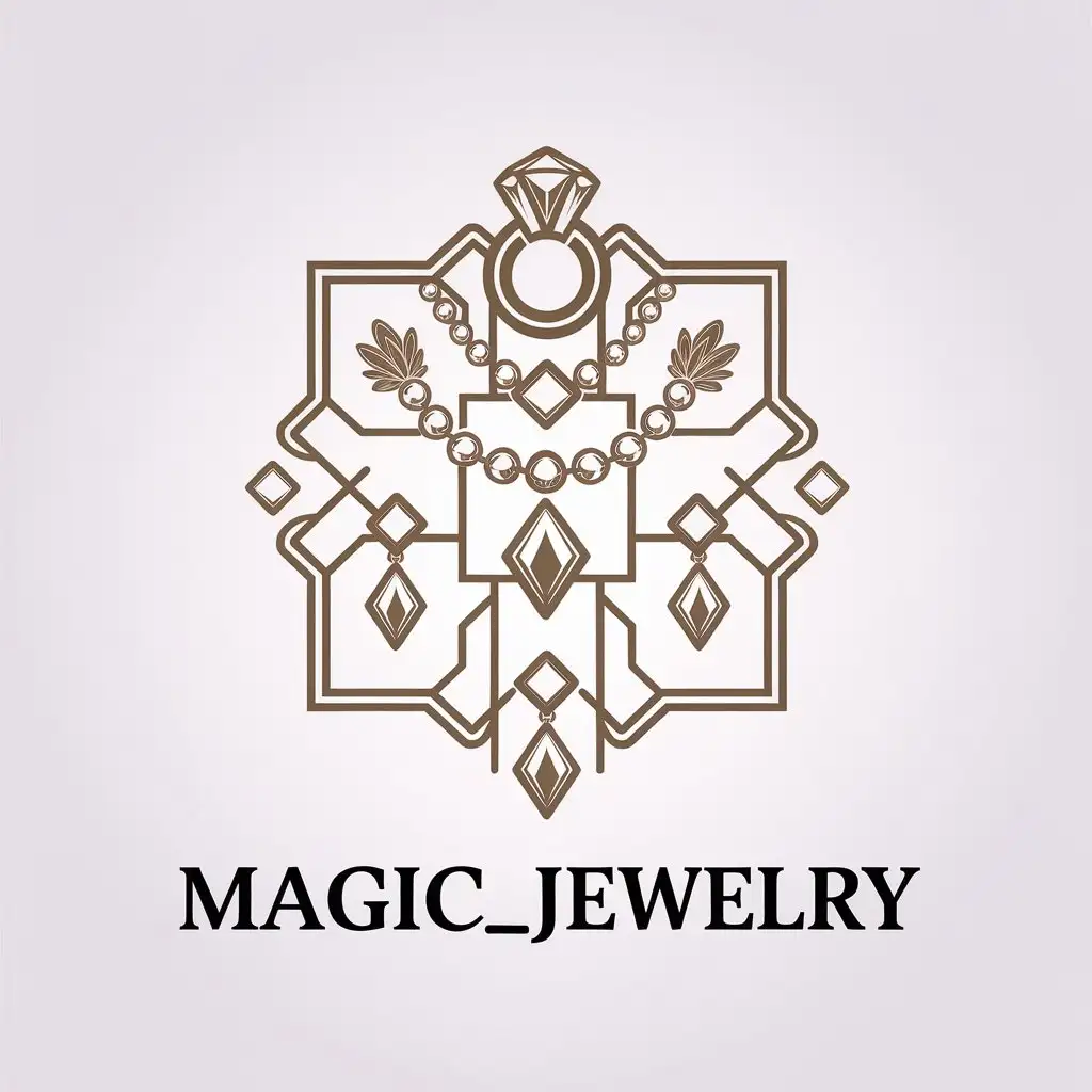 a vector logo design,with the text "Magic_jewelry", main symbol:Jewelry items,complex,be used in Jewelry items industry,clear background