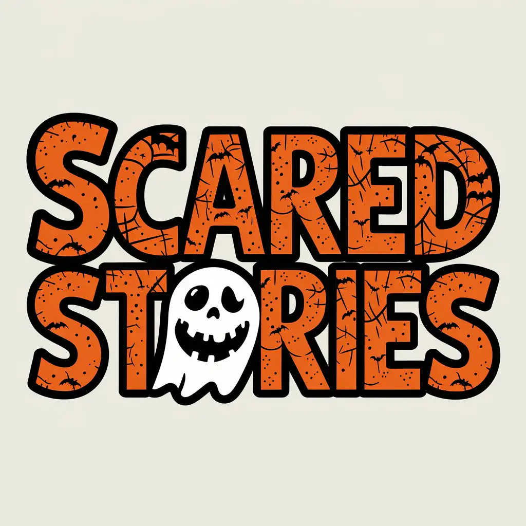 LOGO Design For Scared Stories Horror Texture Banner on Clear Background