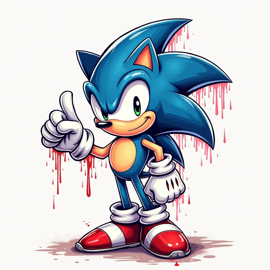 sonic the hedgehog hand drawn drippy image