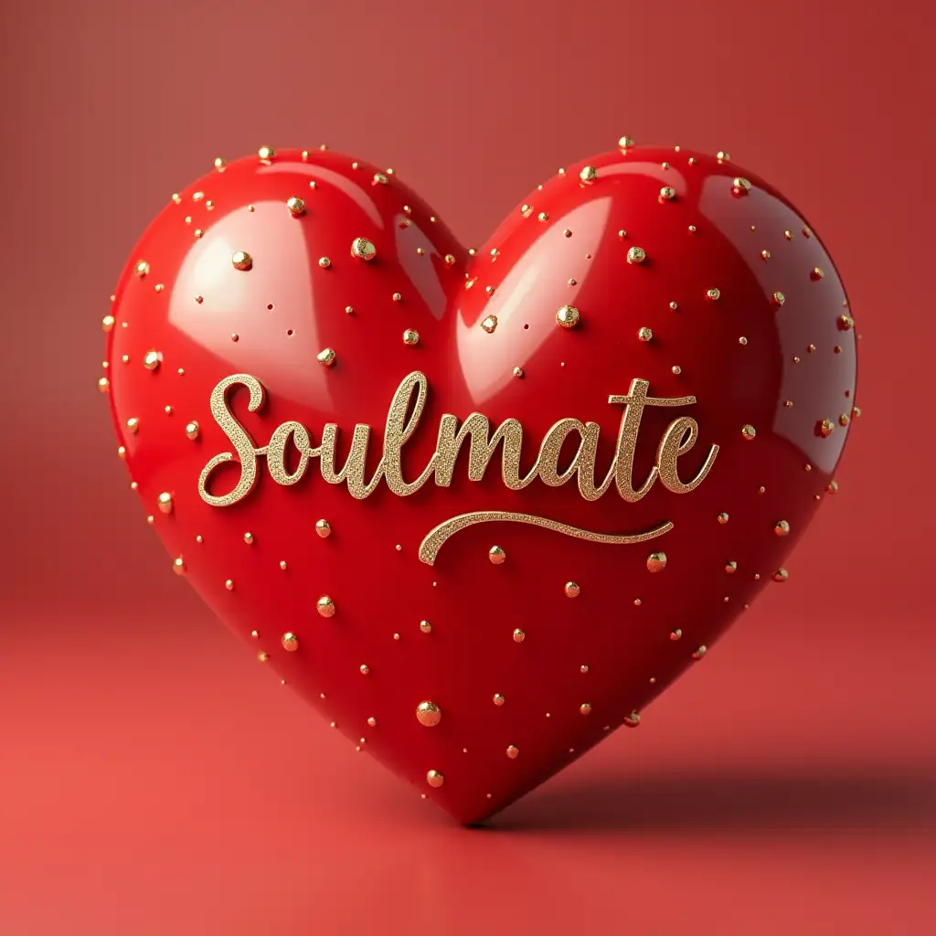 Create a Soulmate text image by using Shiney red 3d heart shot 