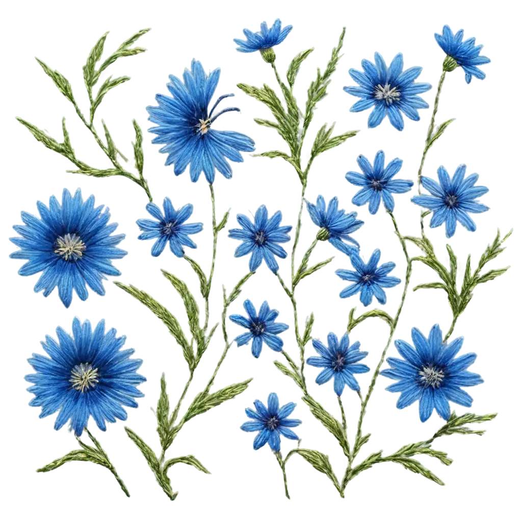 Elegant-Embroidery-PNG-with-Bright-Detailed-Cornflowers-and-Traditional-Floral-Design