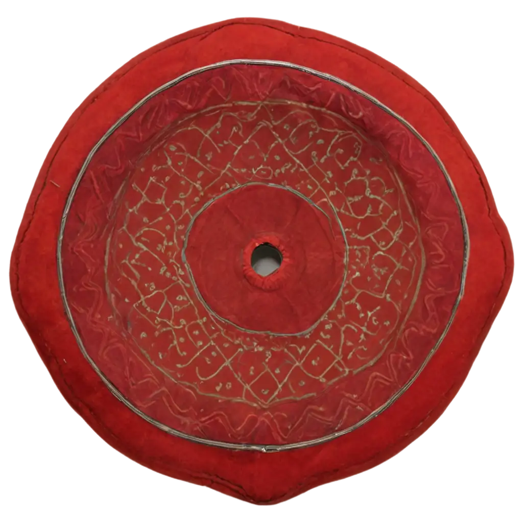 Vintage-Red-Moroccan-Fez-PNG-Image-Top-View-of-Traditional-Headwear