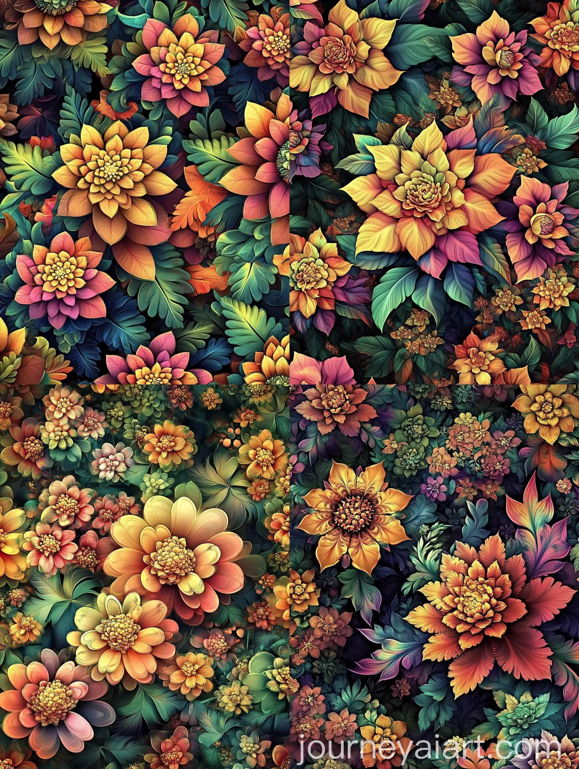Fractal-Flowers-and-Seamless-Patterns-Modern-Floral-Printable-Backgrounds
