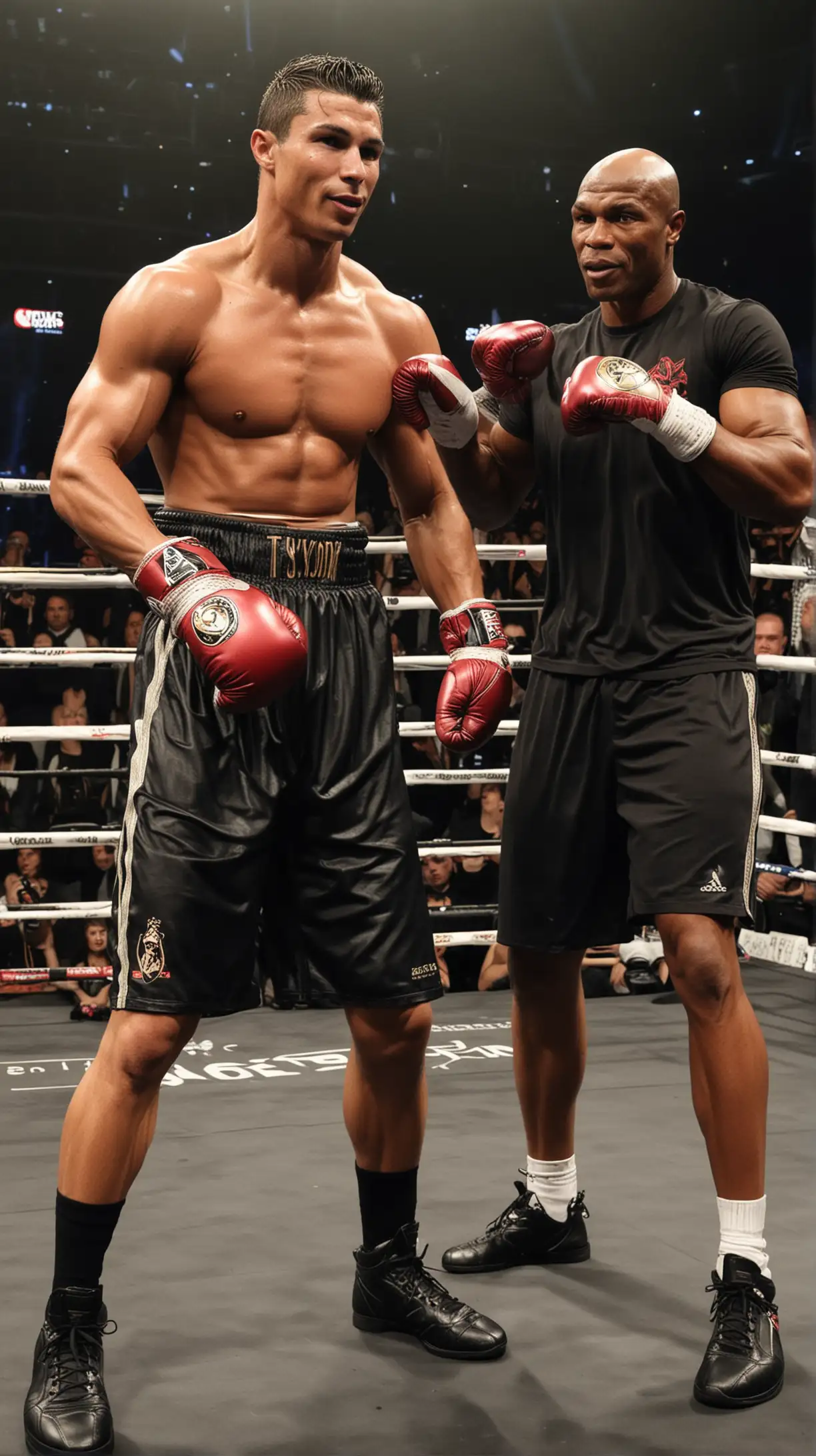 Cristiano Ronaldo and Mike Tyson Boxing in the Ring