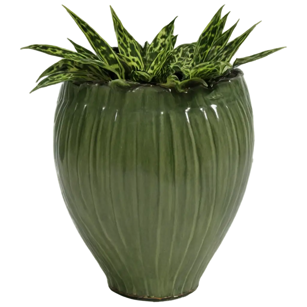 HighQuality-PNG-Image-of-a-Large-and-Low-Vase-with-Plants