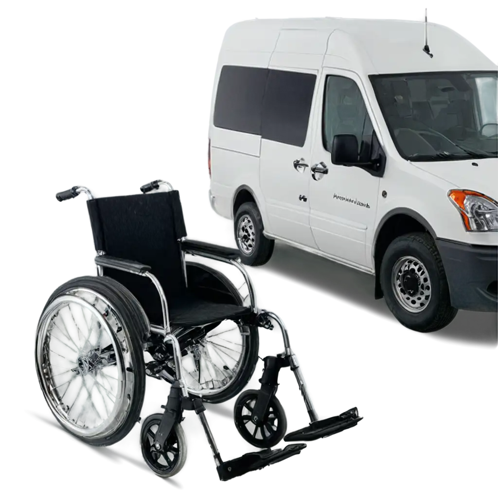 A wheelchair and transport van