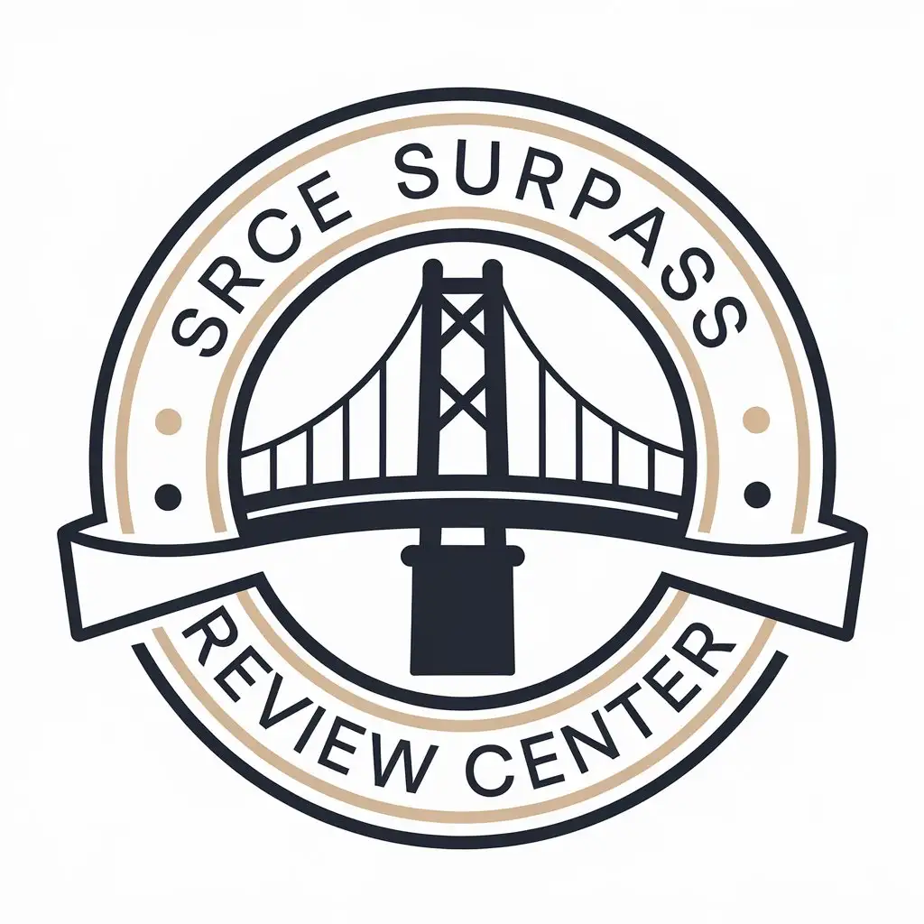 LOGO Design for SRCE Surpass Review Center Bridge Symbol in a Modern Educational Theme