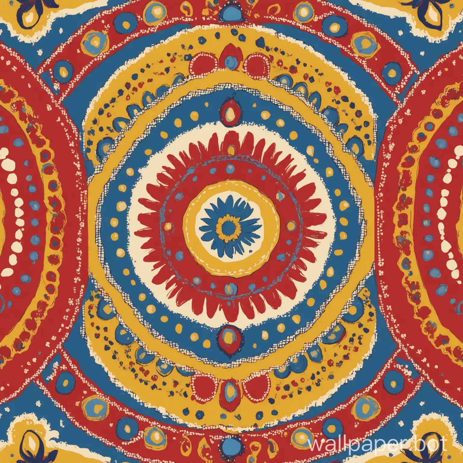 Bohemian red blue and yellow