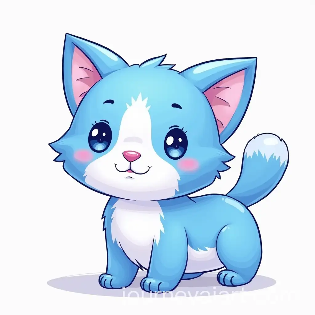 Blue-and-White-Cat-in-a-Playful-Pose