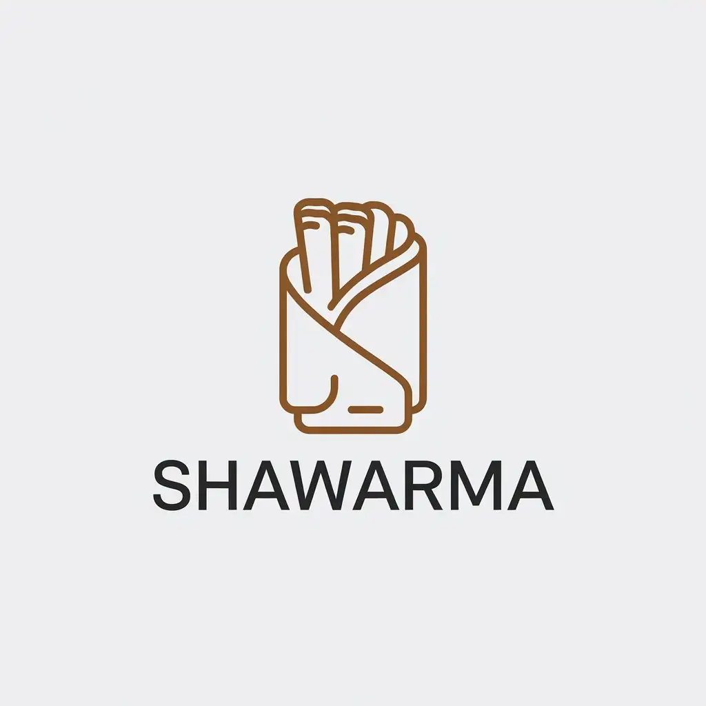 a vector logo design,with the text "shawarma", main symbol:strict modern-style logo for business, shawarma in lavash,Minimalistic,be used in Restaurant industry,clear background