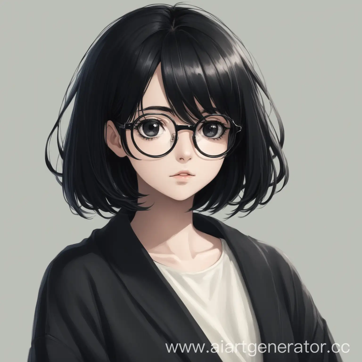 Girl-with-MediumLength-Black-Hair-and-Glasses