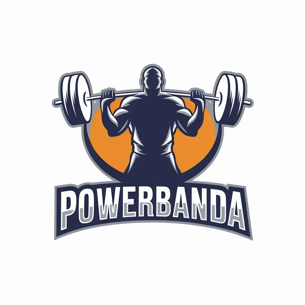 LOGO-Design-for-Powerbanda-Athlete-Lifting-Barbell-with-Powerlifting-Theme-for-Sports-Fitness-Industry