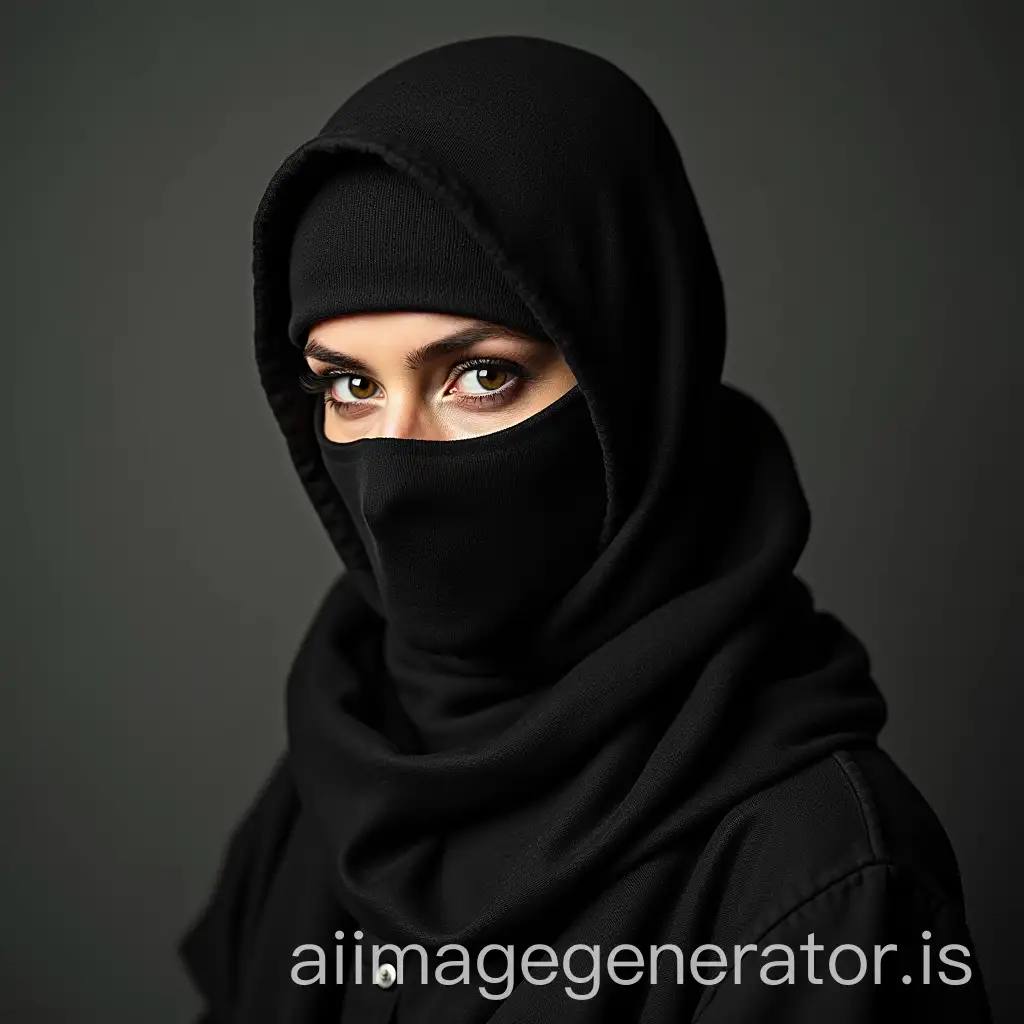 eccentric woman with a balaclava