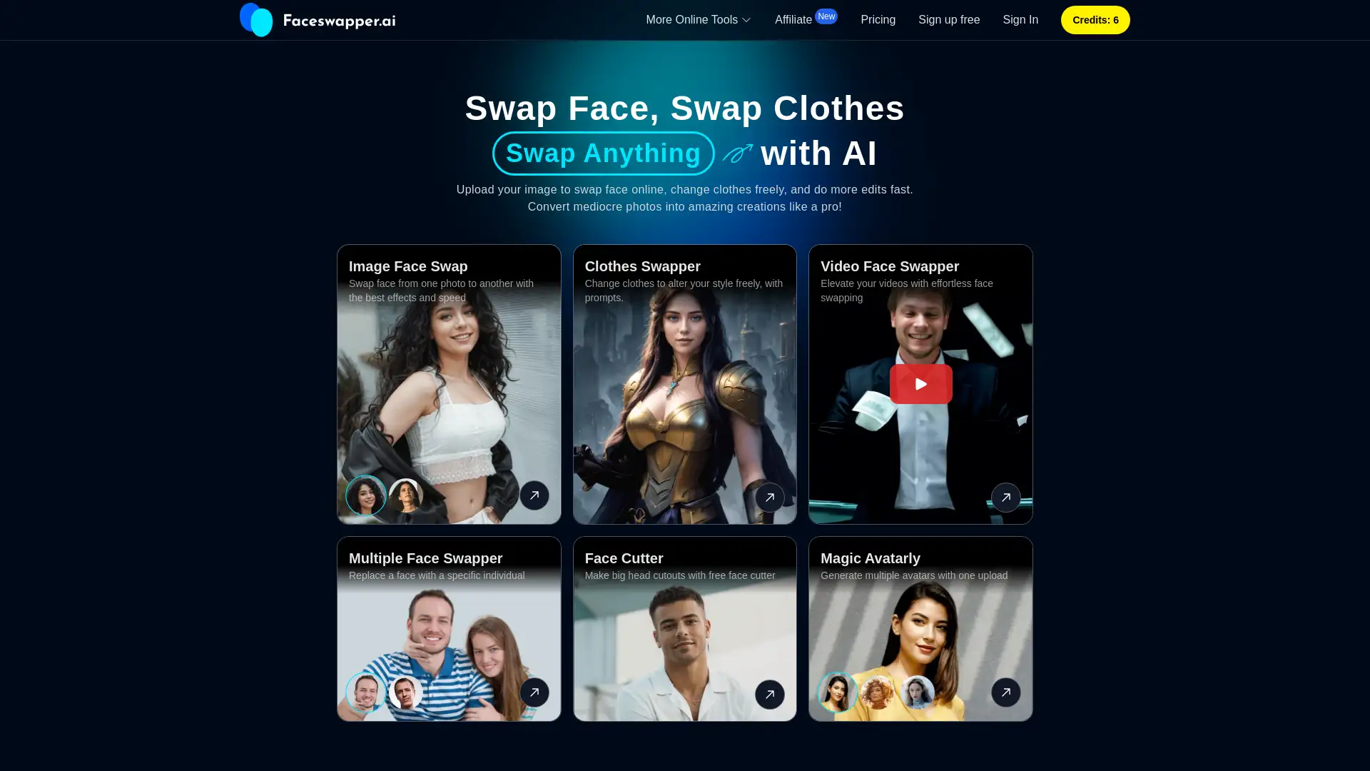 Instant AI-powered face swapping for photos, videos, and GIFs.