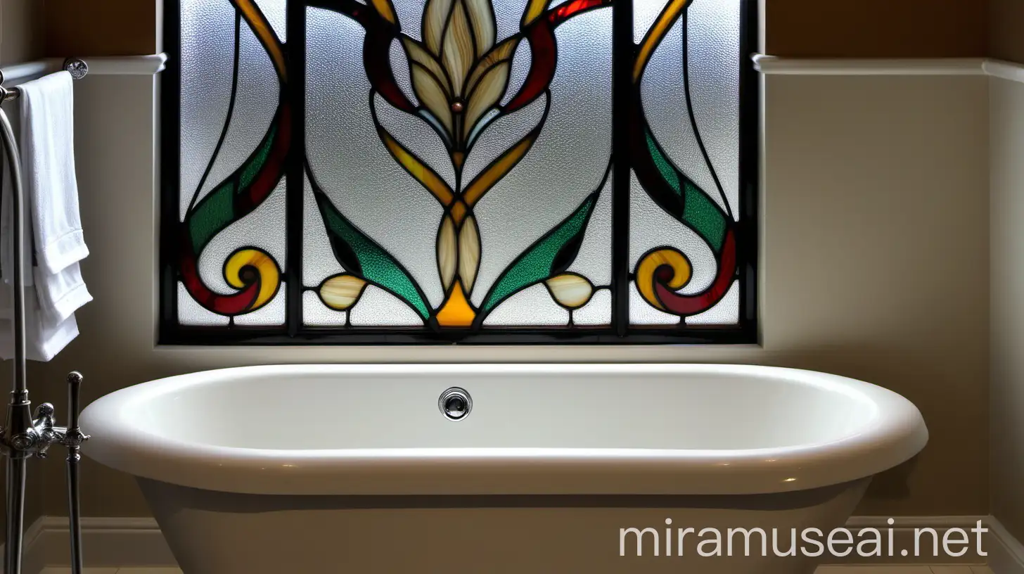 Stained Glass Bathroom with Smooth Lines