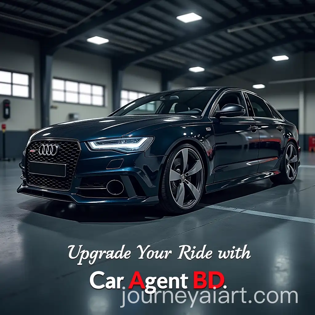 Car-Accessories-Arranged-in-Audi-Logo-in-Modern-Garage-Setting