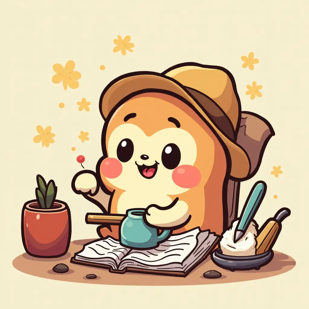 Cartoon-Bagel-Engaging-in-Various-Hobbies