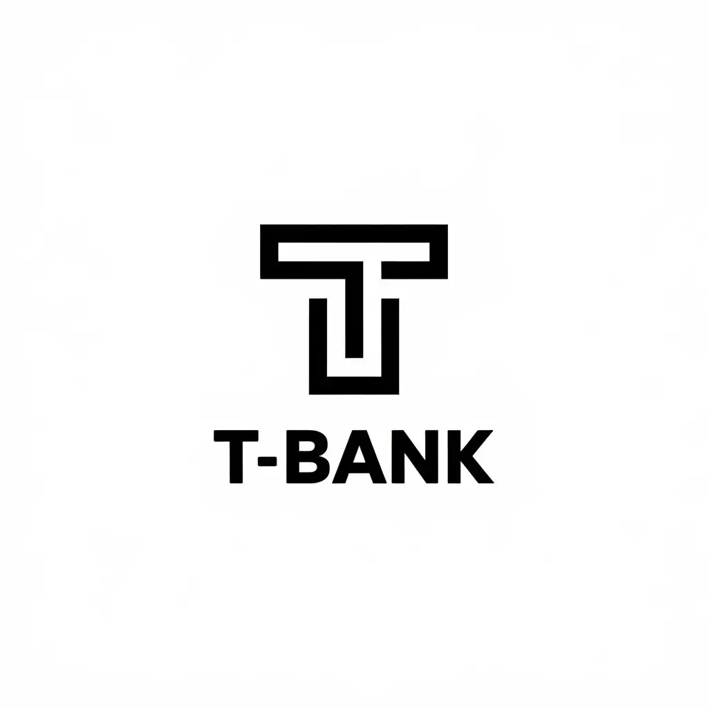 a vector logo design,with the text "T-bank", main symbol:letter T,Minimalistic,be used in Finance industry,clear background