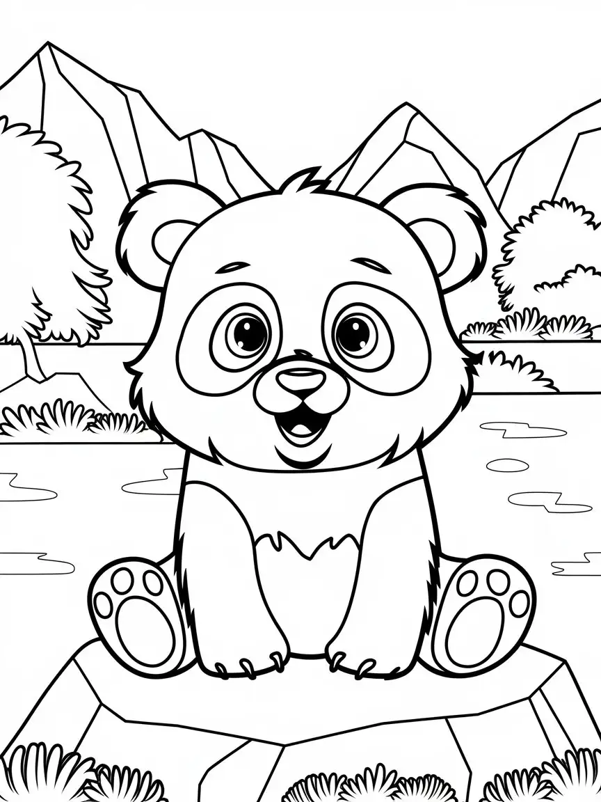 Cute Baby Animals Coloring Page for Kids