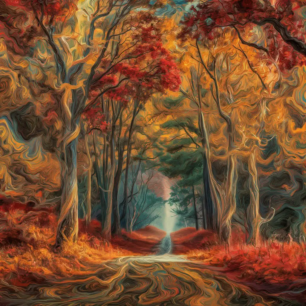 Psychedelic-Autumn-Forest-with-Interference-Effect