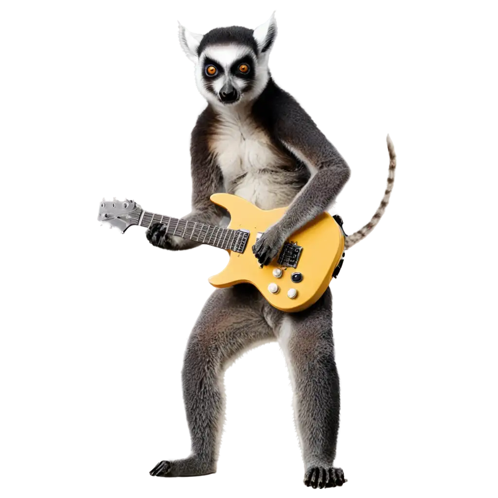 Lemurs playing electric guitars