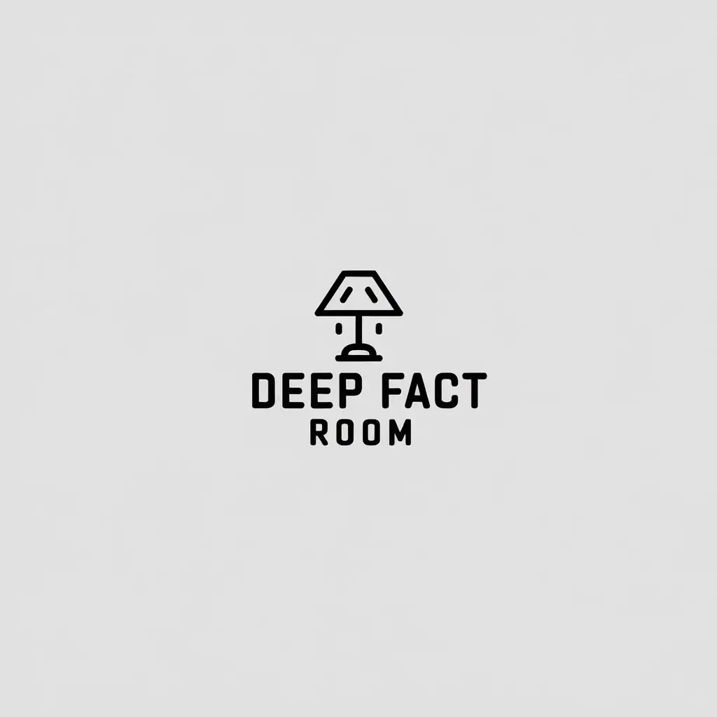 LOGO Design for Deep Fact Room Minimalistic Lamp Symbol for Education Industry