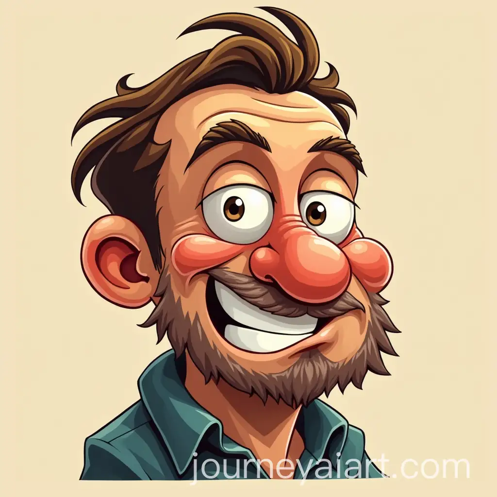 Caricature-Logo-of-a-Drunk-Man-with-Big-Nose-and-Red-Face