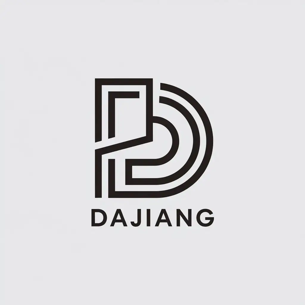 LOGO Design for Dajiang Minimalistic Vector with Clear Background and Logo Symbol