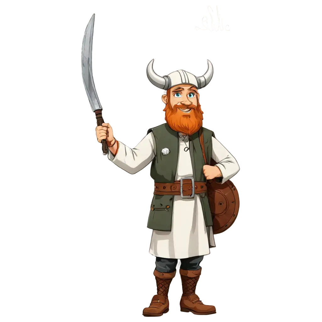 Funny-Viking-Cartoon-in-Islamic-Clothes-Celebrating-Eid-alFitr-PNG-Format-for-Clear-HighQuality-Imagery