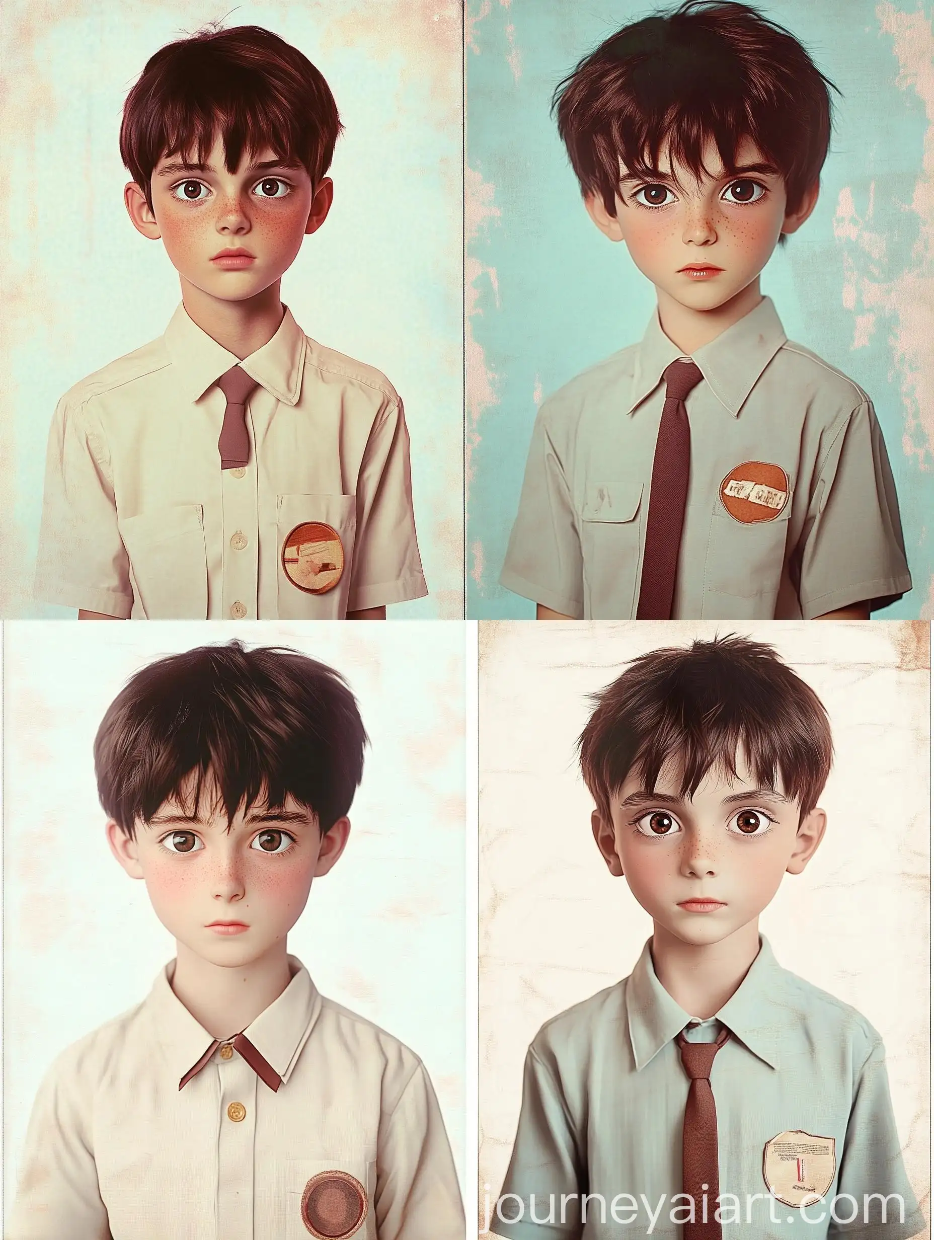 Vintage-Photo-of-a-Boy-with-Beautiful-Eyes-and-Brown-Hair-in-School-Shirt
