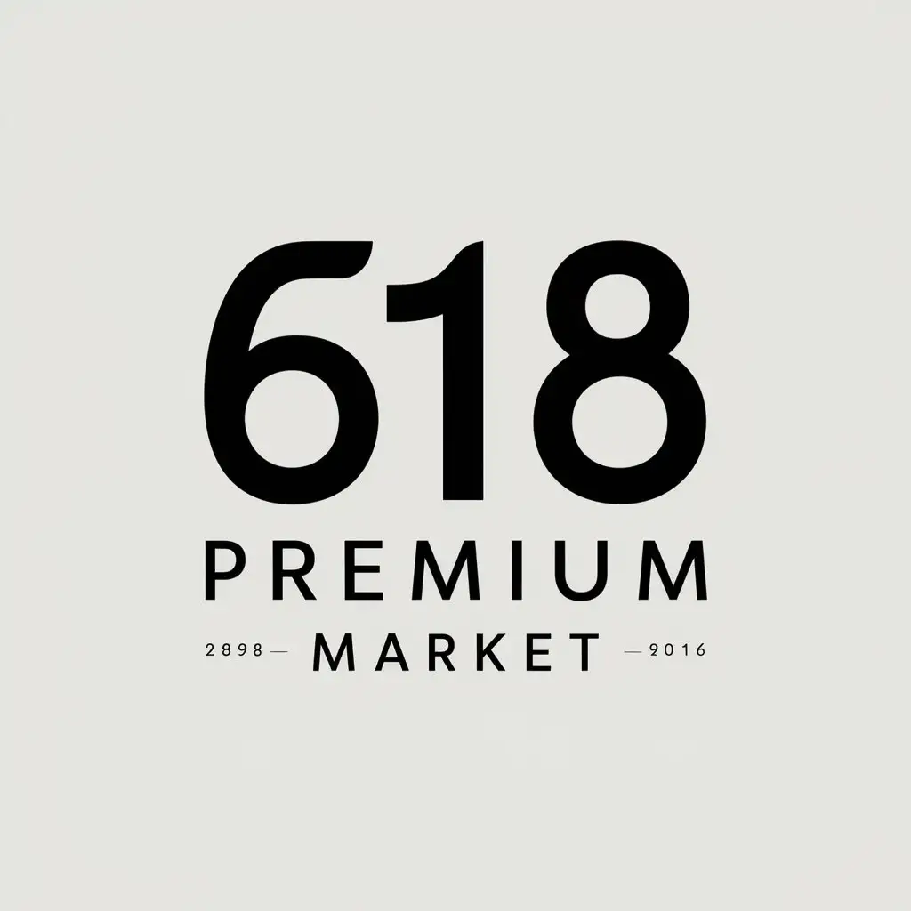 a vector logo design,with the text "618 premium market", main symbol:618,Moderate,clear background