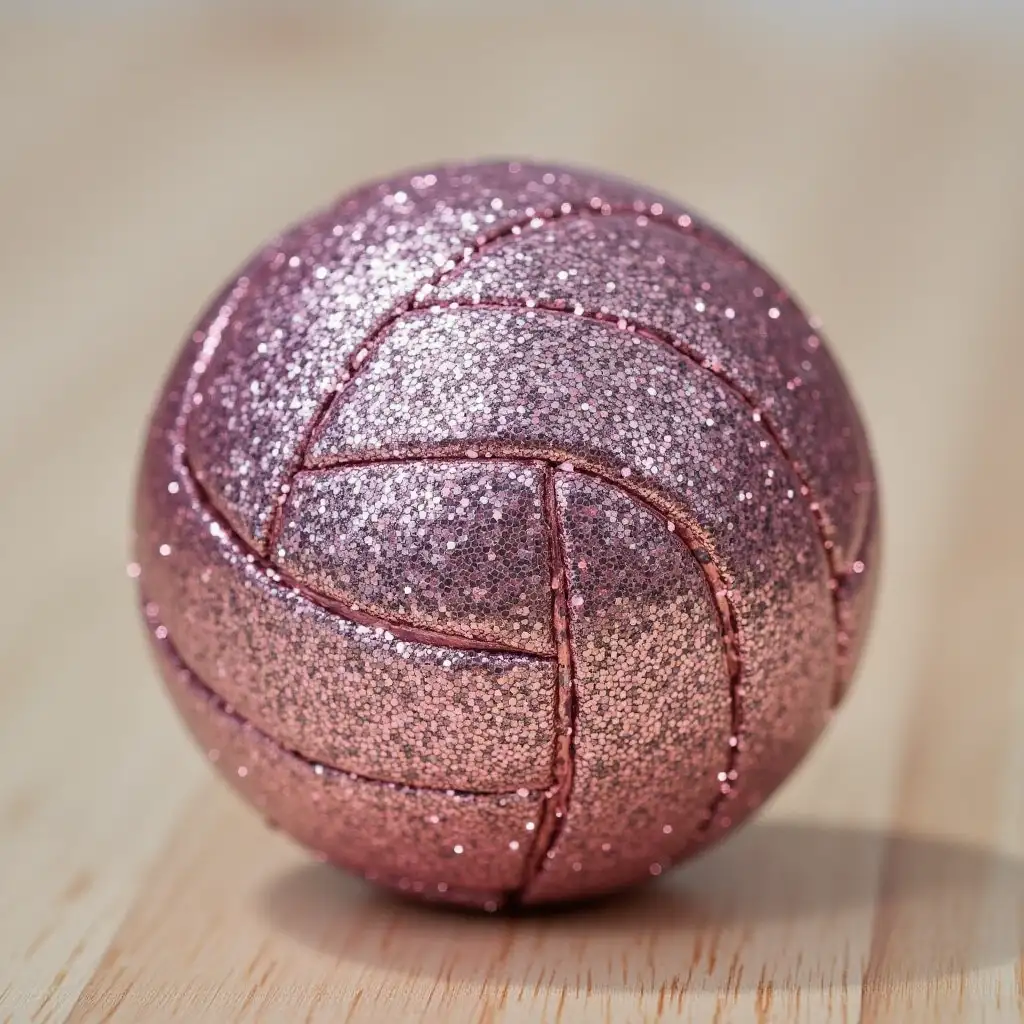 Shiny-Faux-Glitter-Volleyball-on-a-Beach-Setting