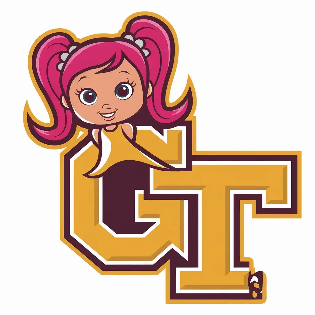 LOGO Design For Gt Little Girl Cartoon Character in Moderate Style