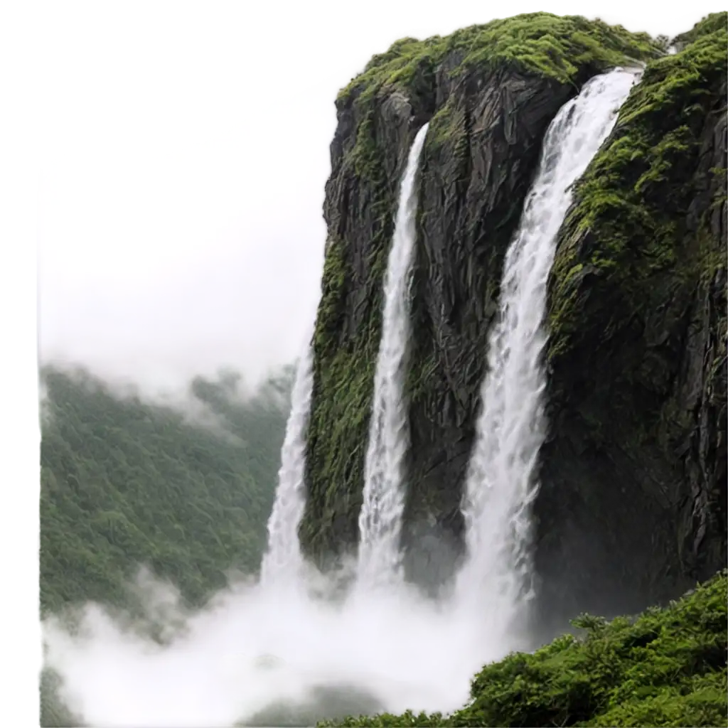 Stunning-PNG-of-a-Realistic-Waterfall-Cascading-from-a-Mountain-Peak