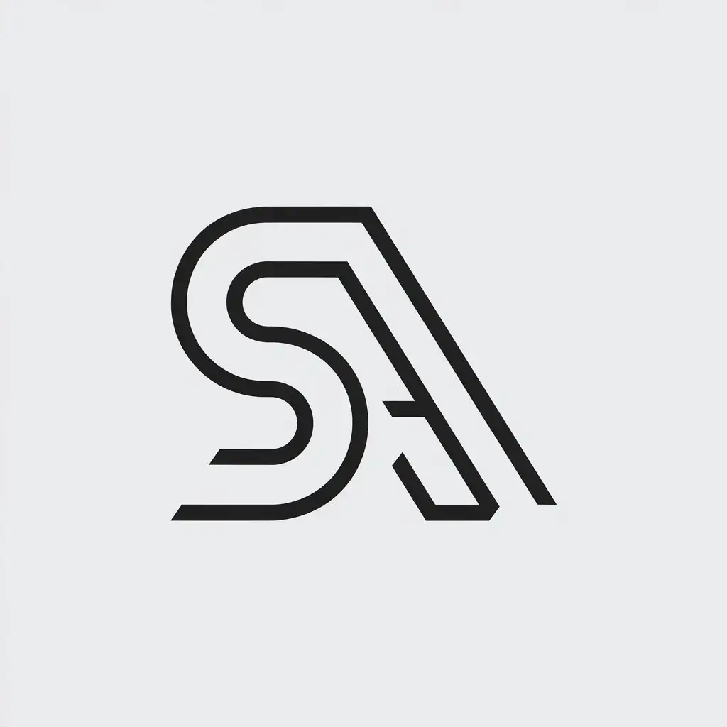 a vector logo design,with the text "SA", main symbol:S/A,Minimalistic,be used in Internet industry,clear background