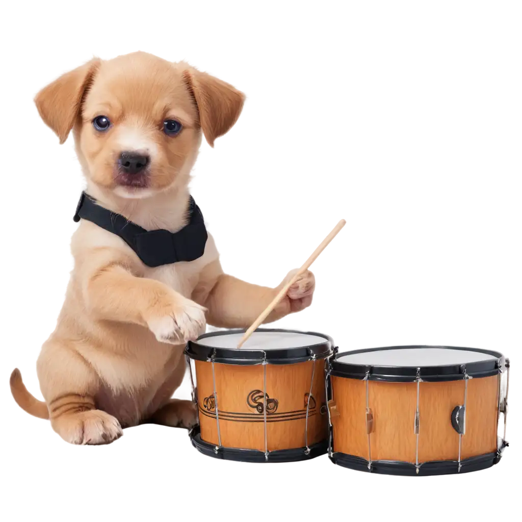 Playful-Puppy-Playing-Musical-Drum-PNG-Image