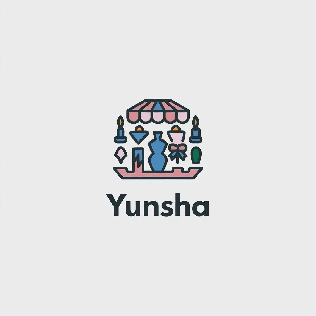 a vector logo design,with the text "yunsha", main symbol:yunsha decoration shop,Minimalistic,be used in Others industry,clear background