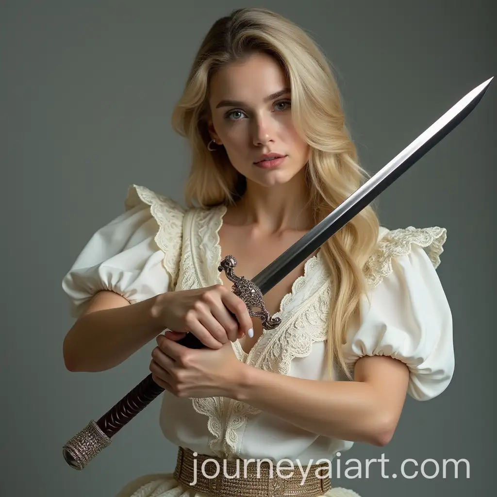 Confident-Young-Woman-in-High-Fashion-as-a-Skilled-Swordsman