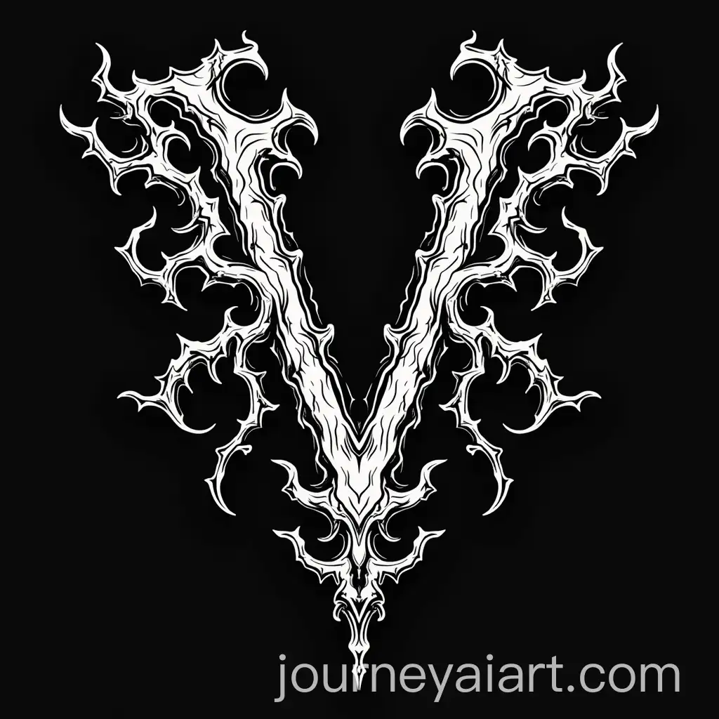 Gothic-Logo-Design-with-Letter-V-in-Black-and-White