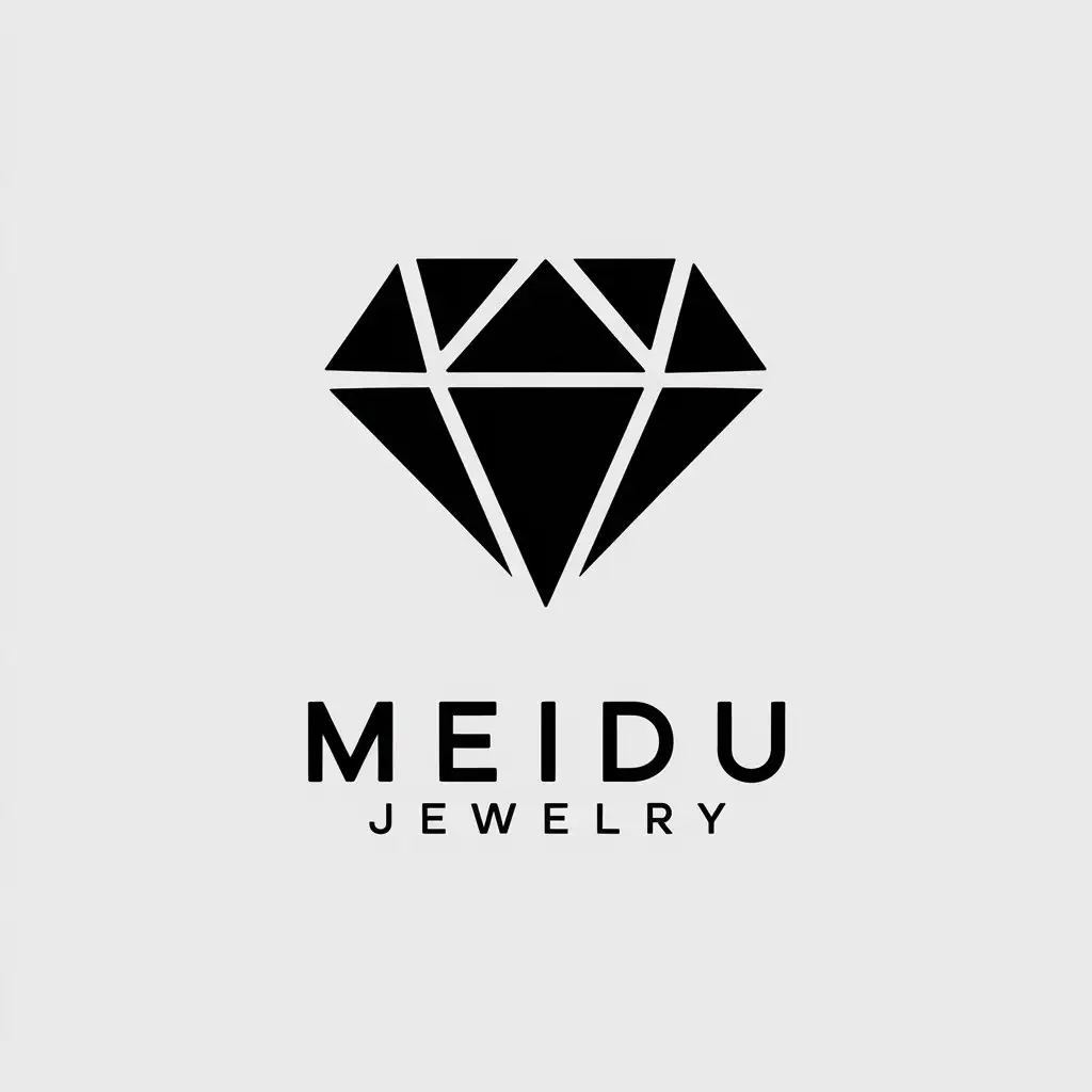 LOGO Design for Meidu Jewelry Gem Symbol with Minimalistic and Clear Background Theme