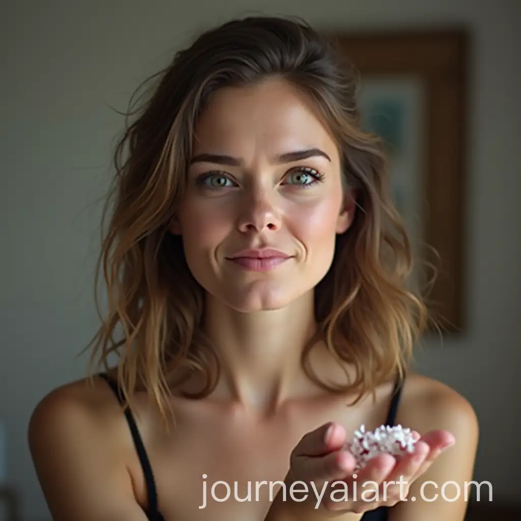 Woman-Displaying-Mystery-Object-with-a-Sneering-Expression