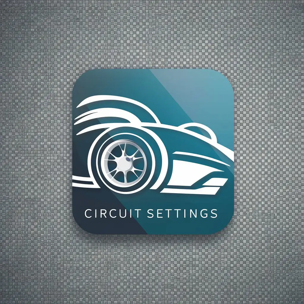 LOGO Design for Circuit Settings Cyan Theme with Minimalistic Automotive Data Icon