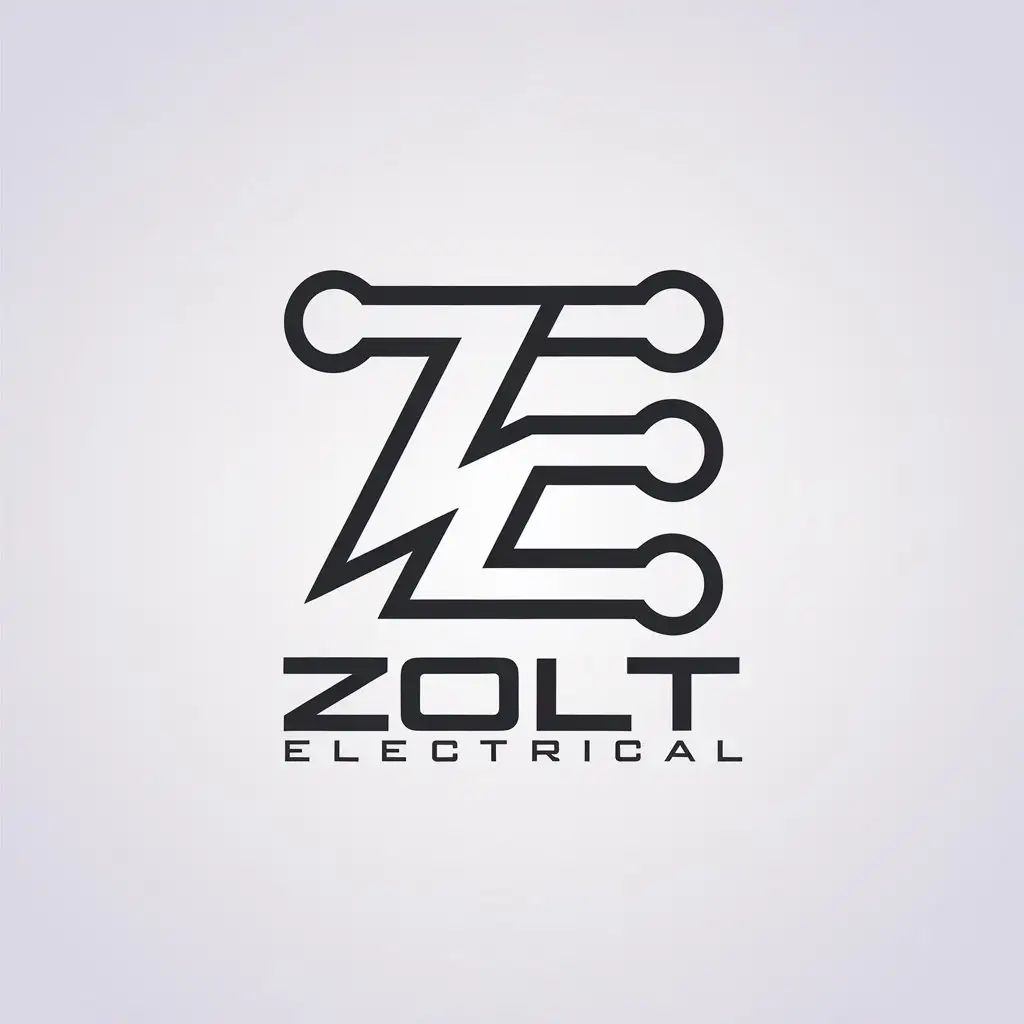 LOGO Design for Zolt Electrical Modern Vector Art with ZE Symbol and Clear Background