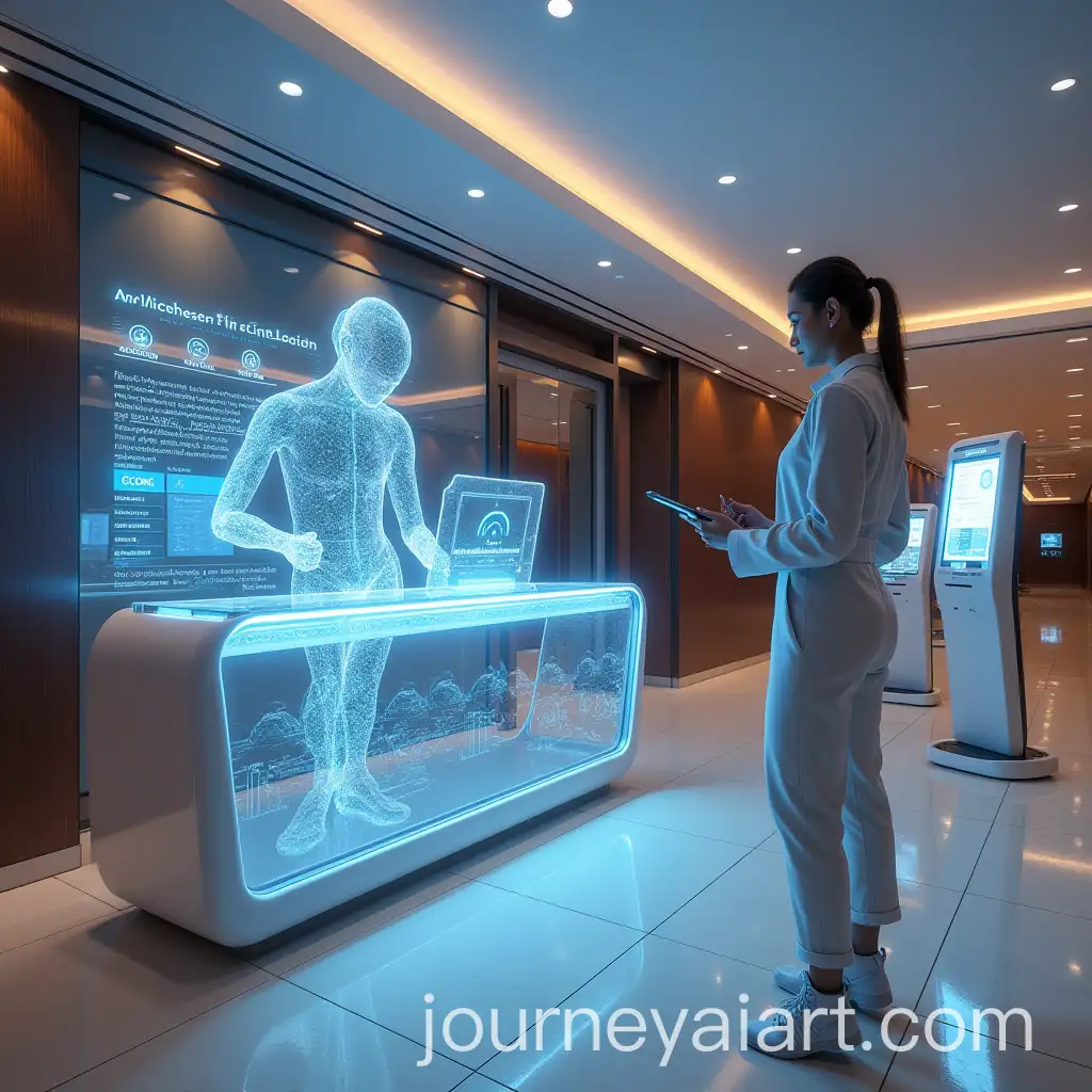 Futuristic-Hotel-Lobby-with-Holographic-Concierge-and-AIpowered-Checkin-Kiosks