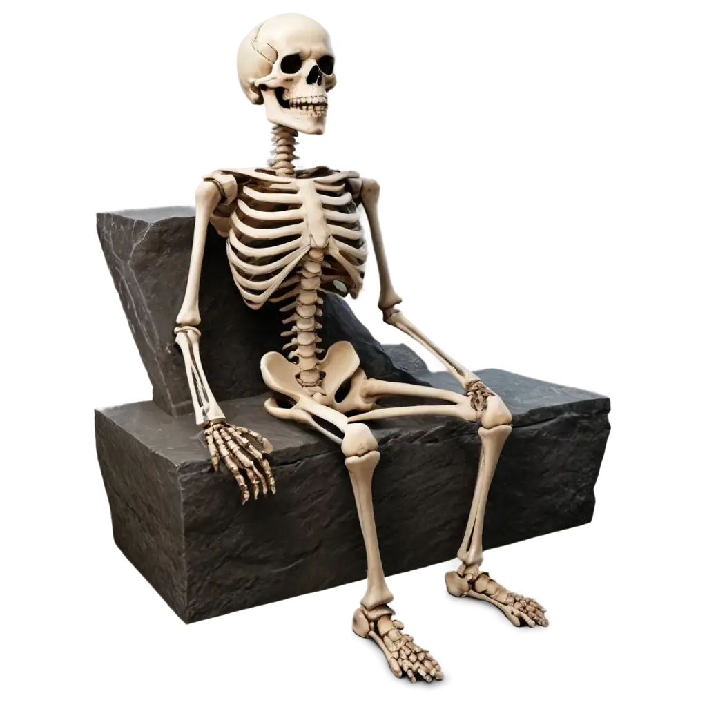 HyperRealistic-Skeleton-Sitting-in-Tomb-PNG-Image-for-Enhanced-Visual-Impact