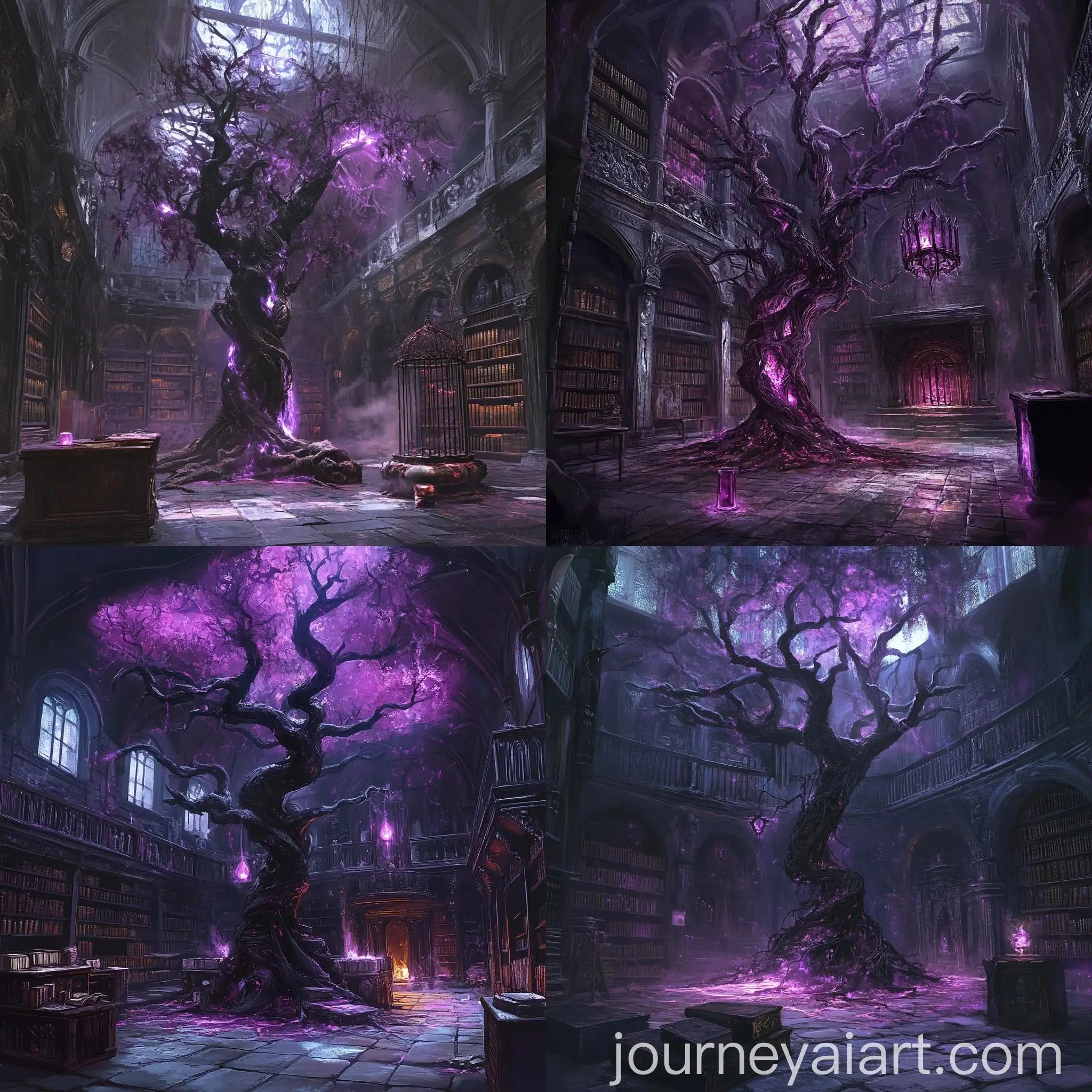 Sinister-Arcane-Library-with-Ancient-Tree-and-Ghostly-Books